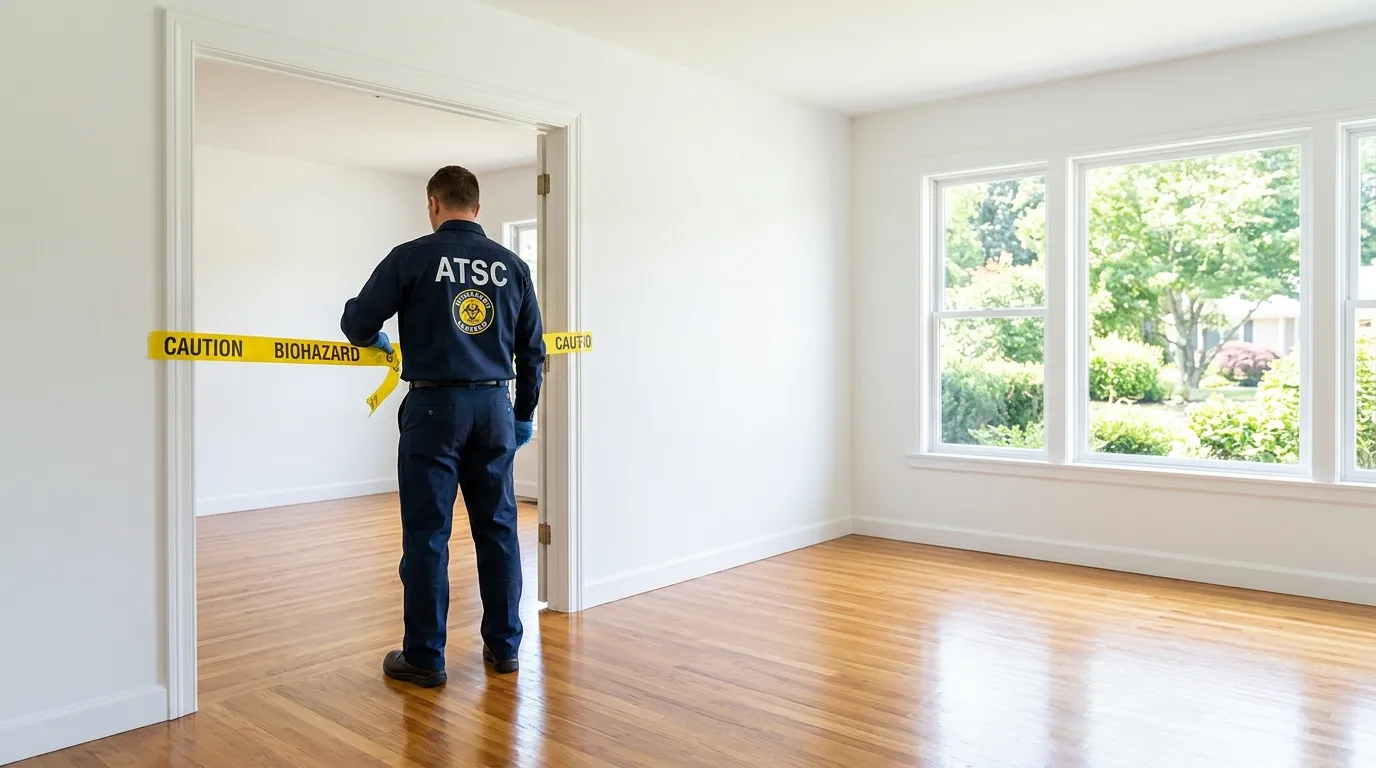 Certified biohazard cleanup crew performing Decomposition Cleanup in Bloomfield